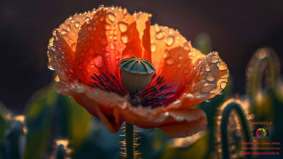 Macroaufnahme einer Mohnblume Macroaufnahme einer Mohnblume